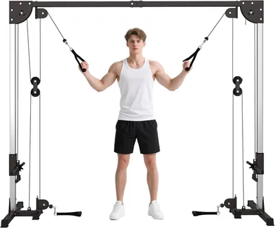 Produktbild von Kraftstation – Kabelzug – Fitnessstation – Heimfitnessstudio – Trainingsgerät – Doppelter Kabelzug
