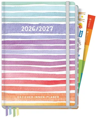 Zdjęcie produktu dla Häfft® Verlag 11158-2 Häfft® Verlag Kita-Planer Color Stripes August 2026 - August 2027 bunt, 1 St.