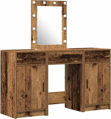 Image de vidaXL Coiffeuse avec rangement Marron 50 x 41 x 135 cm Bois composite