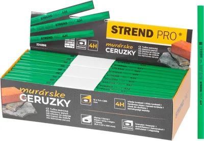 Immagine prodotto di Matita Strend Pro, da muratore, 250 mm, mina nera, quadrata, per pietra, Sellbox 72 pz 72 pezzi