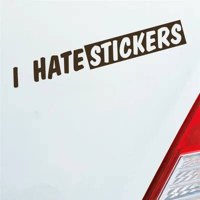 Produktbild von Auto Aufkleber I Hate s Lustig 19x25 cm Braun Sticker Heckscheibenaufkleber