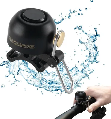 Immagine prodotto di ROCKBROS Campana Bicicletta Manubrio Classic 100dB Loud Bell Bicicletta Campana Bicicletta in rame per 22-34mm Nero