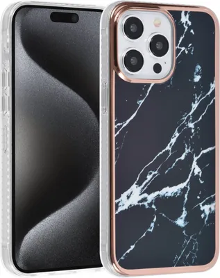 Produktbild von UNIQ Accessory iPhone 15 Pro Max TPU Back Cover - Marble Black