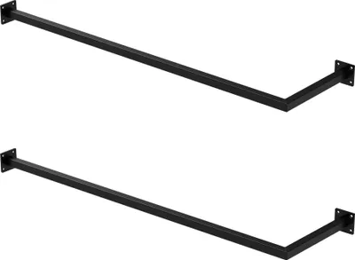Obrázok produktu pre ML-Design sada 2 vešiakov na stenu, 30x110 cm, čierna farba, z ocele, vešiak v tvare L, vrátane montážneho materiálu
