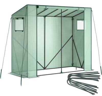 Obrázek produktu pro Zahradní skleník tectake® Anton, odolný vůči povětrnostním vlivům a UV záření, rozměry 200 x 77 x 170 cm, včetně montážního materiálu