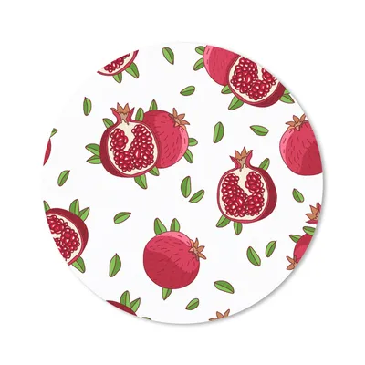 Produktbild von MuchoWow® Mauspad Mousepad Früchte - Blätter - Granatapfel 50x50 cm - Mousepads - Maus Mat - Pad - Mausunterlage - Vinyl