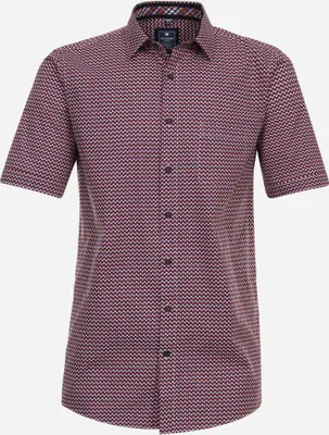 Produktbild von REDMOND Herren Freizeithemd Kurzarm Kent Comfort Rot gemustert L