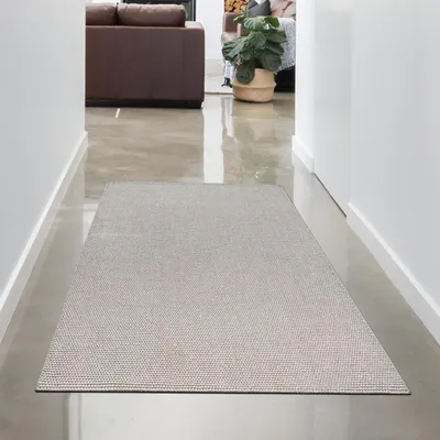 Image de Tapis de salon plat au beau design moderne en beige Taille - 80 x 150 cm