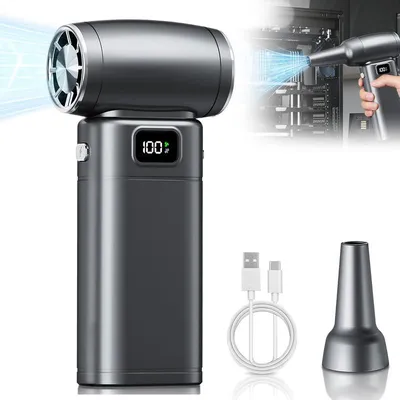Produktbild von Turbo Luftgebläse 80000RPM Handheld Air Duster 6000mAh Akku Gebläse Staubbläser 6 Stufen USB-C für PC Tastatur Auto Reinigung
