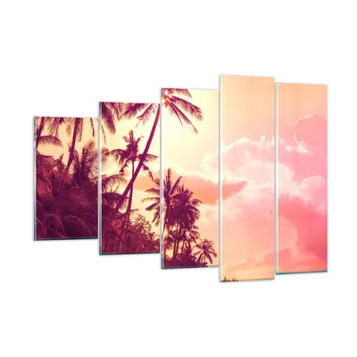 Produktbild von Bilder auf glas - palme dschungel - 150x100cm - Glasbilder - Wandbilder - Kunstdruck - zum Aufhängen bereit - Wanddekoration aus Glas - Glas Bilder - Wandbild auf Glas - 5 Teile - GEG150x100-3994