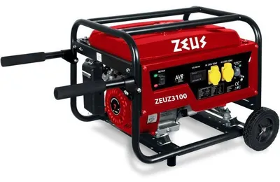 Image de Générateur à essence 3000 W, autonomie de 9 heures, moteur 4 temps, monophasé, système AVR, rouge