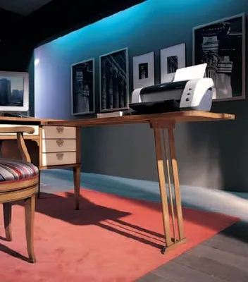 Produktbild von Schreibtisch und Stuhl  Holz Armlehnen Einrichtung Tisch Büromöbel Design 2tlg