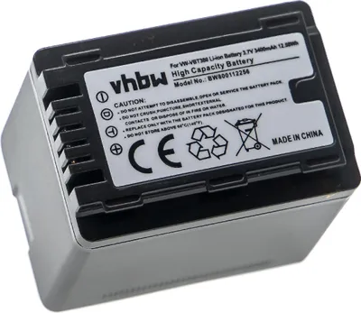 Produktbild von vhbw Akku Ersatz für Panasonic VW-VBK180, VW-VBK360, VW-VBT380, VW-VBT190 für Videokamera Camcorder (3400 mAh, 3,6 V, Li-Ion) + Infochip