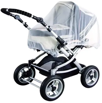 Image de Moustiquaire pour poussette – Moustiquaire pour landau – Moustiquaire universelle – Blanche – Taille unique – Avec élastique – CHPN