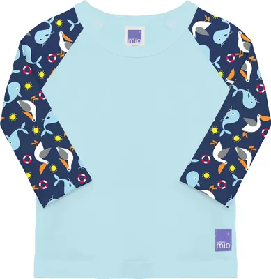 Produktbild von Bambino Mio, schützendes Schwimmshirt für Babys und Kleinkinder, Langarmshirt mit Sonnenschutz, LSF 40+, Nautisch, S (6 Monate)