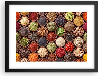 Produktbild von Gerahmtes Poster - Schwarzer Rahmen - Gewürz Küche - 40x30 cm - Wand Bild - Wanddeko - Wandbilder - Kunstposter - Wandposter - Bilderrahmen - Bilder - Kunstdruck - Wandbild - P2BAA40x30-3600