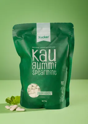 Produktbild von Xucker Kaugummis Spearmint Nachfüllpack, zuckerfreie Kaugummis mit Xylit, 600 g
