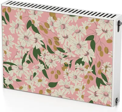 Produktbild von Blumen – Magnetische Heizkörperabdeckung – 80x60 cm – Magnet Heizkörperabdeckung – 3D Würfel – Heizkörperverkleidung – Magnetische Wandverkleidung – Wetterfest