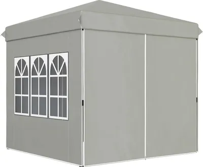 Immagine prodotto di Gazebo 2,5 x 2,5 m, gazebo pieghevole pieghevole idrorepellente, stabile, resistente all'inverno, protezione UV 50+, tenda per feste pieghevole, tenda da giardino con 4 pannelli laterali, gazebo da giardino tascabile per campeggio, giardino, grigio chiaro