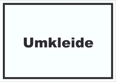 Produktbild von Umkleide Schild mit Text Ankleide Kabine waagerecht A6 Rückseite selbstklebend