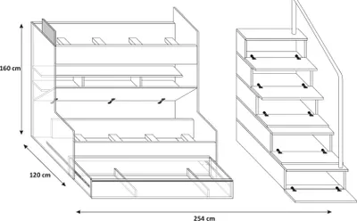 Produktbild von Doppelstockbett Etagenbett Hochglanz Hochbett 90x200 Kinderbett TÜRKIS NEU
