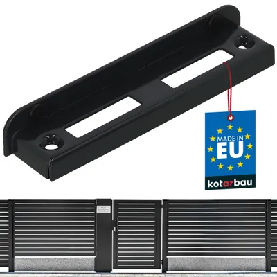 Produktbild von KOTARBAU® Schließblech für Gartentor 16cm Toranschlag für Pforten Winkelschließblech zum Anschrauben Anschlagblech Lappenschließblech Stahl Anthrazit