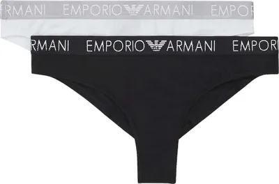 Produktbild von EMPORIO ARMANI Damen Slips Brazilian Briefs (2er Pack) M Weiß/Schwarz