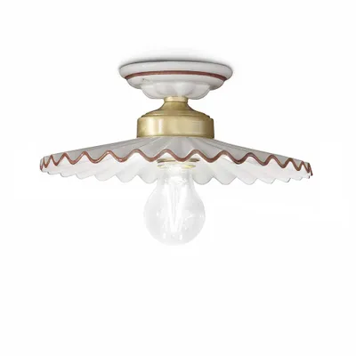 Obrázek produktu pro Klasické stropní svítidlo L'Aquila Mosaz a keramika s dekorem Průměr 23 cm Světlo E27