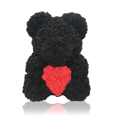 Produktbild von Rosenbär Schwarz mit rotem Herz ca. 45 cm
