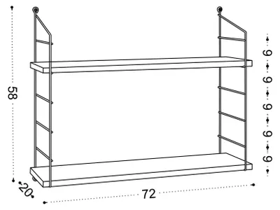 Image de Étagère murale en bois « Armoni » - 72 x 20 x 58 cm - Blanc