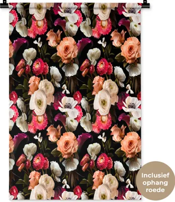 Produktbild von MuchoWow® Wandteppich Wandbehang Blumen - Rosen - Farben 60x90 cm Tapisserie Dekoration Wandtuch - Foto-Teppich - Abwaschbar
