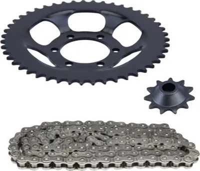 Produktbild von Kettensatz 3-teilig schwarz 11/47 Zähne für Zündapp CS 25 Typ 448-140 448-141 (-Motor Nr. 9954285)