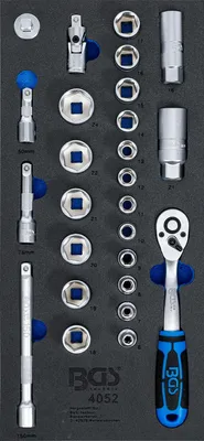 Produktbild von BGS 4052 1/3 Werkstattwageneinlage: Steckschlüsselsatz 10 (3/8), 26-tlg.