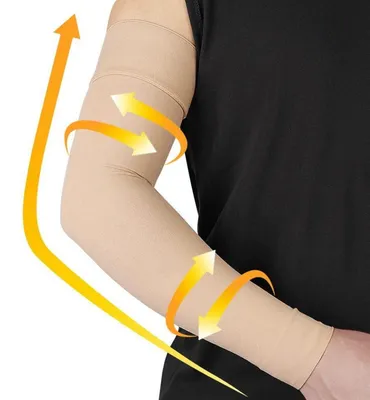 Obrázek produktu pro Kompresivní rukáv pro ženy a muže, 20-30 mmHg, s silikonovou páskou, barva béžová