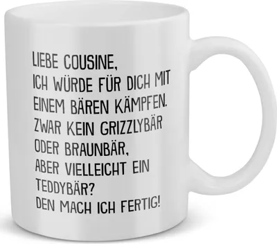 Produktbild von 22Feels Beste Cousine Geschenk Geburtstag Weihnachten Tasse Mädchen Frauen Du Wirst Cousine Kaffeetasse Haferl
