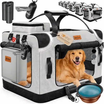 Produktbild von LOVPET® Hundebox Hundetransportbox faltbar Inkl.Hundenapf Transporttasche Hundetasche Transportbox für Haustiere, Hunde und Katzen Haustiertransportbox