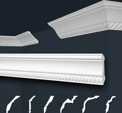 Produktbild von Marbet Deckenleisten weiß Sparpaket aus Styropor EPS - Stuckleisten gemustert, im traditionellen Design - (112 Meter B-07) Styroporleisten Zierprofile Stuck