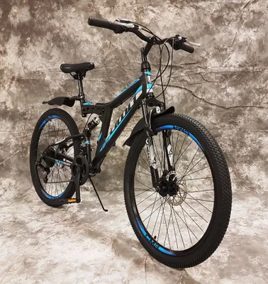 Produktbild von 26 Zoll MTB BLACKRIDER VON UMIT Vollgefedert 21-Gang Shimano Kettenschaltung mit Scheibenbremsen 2638-SCHWARZ-BLAU AB 155 CM KÖRPERGRÖSSE !!!!!!!!!