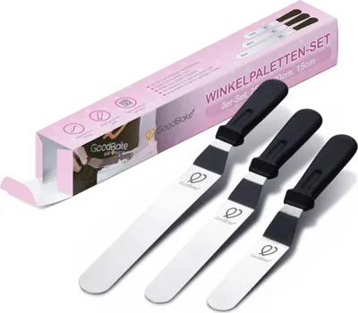 Produktbild von GoodBake Winkelpaletten (3er-Set), Streichpaletten für Torten, 15/20/25cm