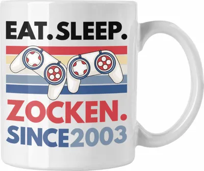 Produktbild von Trendation - 18. Geburtstag Tasse Jungen Jungs Geschenk 18er Geschenkidee 18 Sohn Gamer (Weiß)