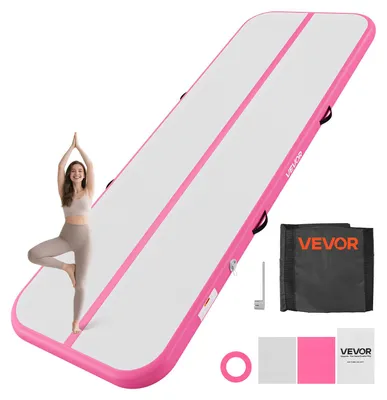 Produktbild von VEVOR Aufblasbare Gymnastikmatte 300x100x10 cm Airtrack-Turnmatte für Training, Wettkampfsport & Yoga, mit Rutschfester Oberfläche, 600-W-Elektroluftpumpe, Reparaturflicken, Düsen & Tasche, Pink
