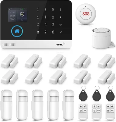 Image de Système de sécurité sans fil Wi-Fi et GSM - Kit d'alarme pour la maison intelligente, avec contrôle via application et fonction SOS