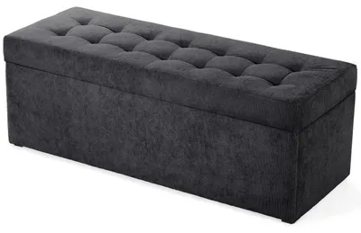 Obrázok produktu pre MG Design, šedá taburetka s úložným priestorom, 45x120 cm - objem úložného priestoru 140 litrov, nosnosť do 300 kg, stabilná a ľahko udržiavateľná, vhodná do obývačky, spálne a chodby