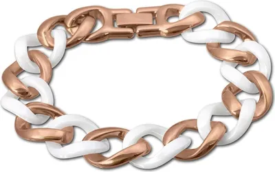 Produktbild von Amello Panzer Armband rosegold weiß Damen Schmuck Edelstahl D2ESAX20W0