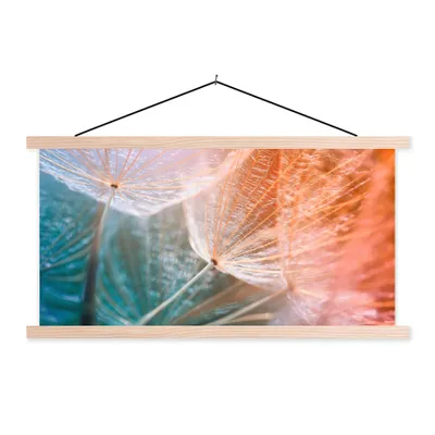 Produktbild von MuchoWow® Textilposter Blume - Löwenzahn - Pflanze 120x60 cm mit holzfarbenen Rahmen - Klemmleiste