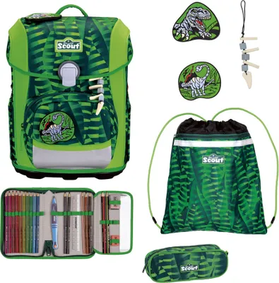 Zdjęcie produktu dla Zestaw plecaka szkolnego Scout Neo, 4 elementy, wzór "Danger Dino"