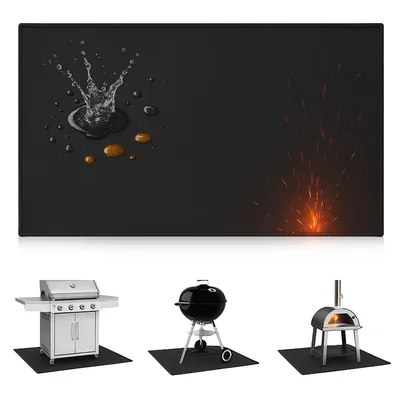 Produktbild von HEAT Grillmatte für Gasgrill 80x45cm, Grillmatten für Holzkohle, BBQ Grillmatten, Grillunterlage, Grillteppich, BBQ Zubehör, Rechteck