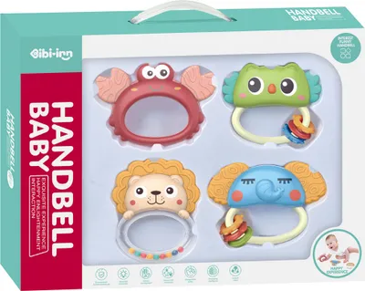 Productafbeelding van CHIPOLINO Set van 4 rammelaars met bijtringen, dierenmotief