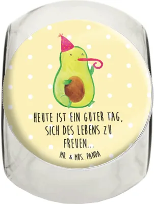 Produktbild von Mr. & Mrs. Panda Kaffeedose Avocado Feier L 870ml - Gelb Pastell - Geschenk, Party, Vorratsglas, Bonboniere, Fete, Teedose, aufbewahrungsglas, Gute Laune, Dekoglas