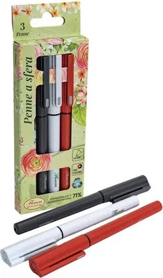 Produktbild von Pigna 023243200, Clip, Clip-on-Einziehkugelschreiber, Schwarz, Blau, Rot, 3 Stück(e)